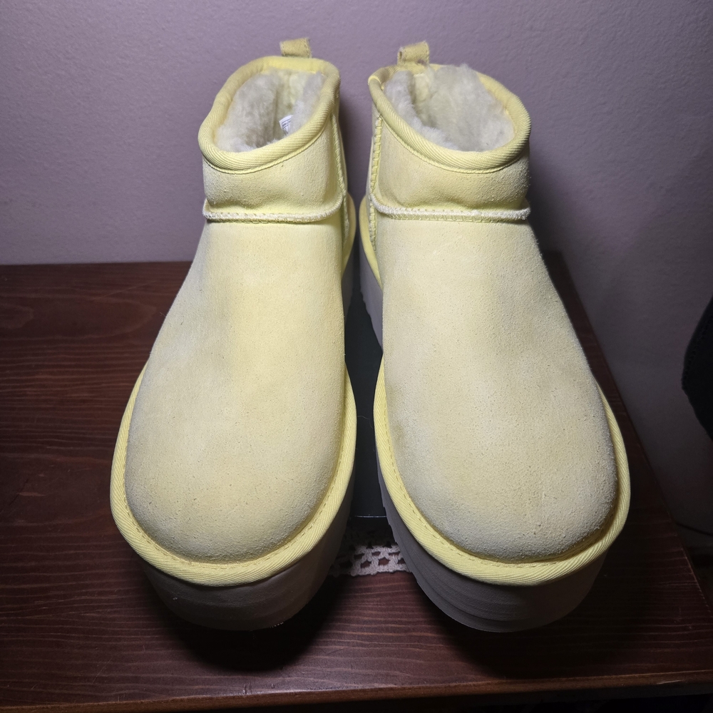 UGG Women's Ankle Utra Mini 2" Platform Boots in Soft Yellow